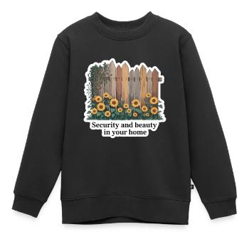 SICHERHEIT UND SCHÖNHEIT IN IHREM ZUHAUSE - Kinder Premium Organic Sweatshirt - Schwarz - Vorne - AI Model Kid Female (0cm)