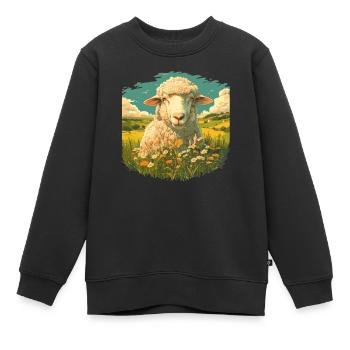 Schafe Schaf - Kinder Premium Organic Sweatshirt - Schwarz - Vorne - AI Model Kid Female (0cm)