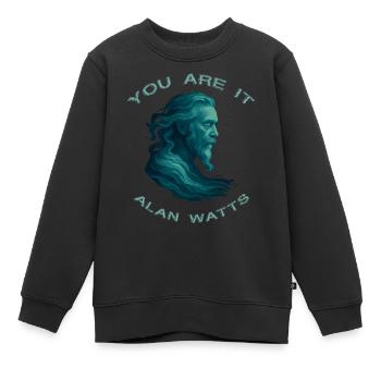 Vous êtes Alan Watts Art - Sweat Premium enfant bio - noir - Devant - AI Model Kid Female (0cm)