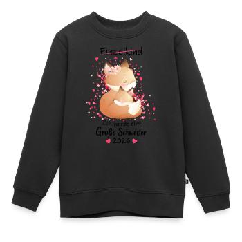 Nachwuchs Verkünden Ich Werde Große Schwester 2026 - Kinder Premium Organic Sweatshirt - Schwarz - Vorne - AI Model Kid Female (0cm)