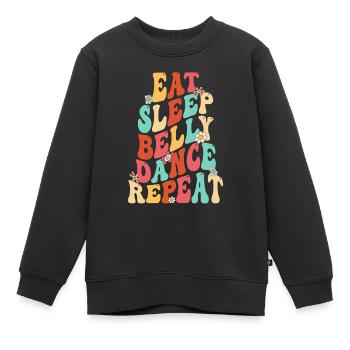 Danse orientale Danse orientale Manger dormir Danse orientale - Sweat Premium enfant bio - noir - Devant - AI Model Kid Female (0cm)