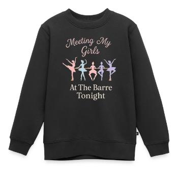 Treffen mit meinen Mädchen an der Barre heute - Kinder Premium Organic Sweatshirt - Schwarz - Vorne - AI Model Kid Female (0cm)