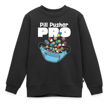 PILL PUSHER PRO - KRANKENSCHWESTER GESCHENK - Kinder Premium Organic Sweatshirt - Schwarz - Vorne - AI Model Kid Female (0cm)