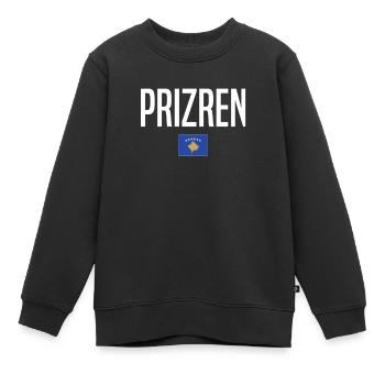 Prizren, Kosovo - Sweat Premium enfant bio - noir - Devant - AI Model Kid Female (0cm)
