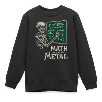 Mathe Ist Metal Skelett Tafel Rock - Kinder Premium Organic Sweatshirt - Schwarz - Vorne - AI Model Kid Female (0cm)