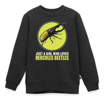 Hercule coléoptère - Sweat Premium enfant bio - noir - Devant - AI Model Kid Female (0cm)