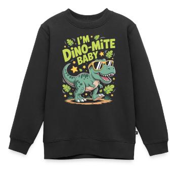 Chemise pour bébé Dino-Mite - Sweat Premium enfant bio - noir - Devant - AI Model Kid Female (0cm)