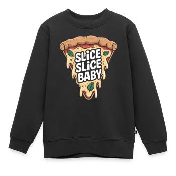 Slice Slice Baby Pizza Shirt - Kinder Premium Organic Sweatshirt - Schwarz - Vorne - AI Model Kid Female (0cm)