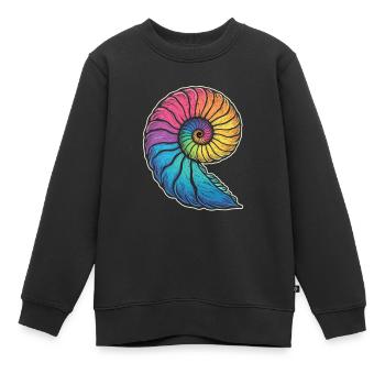 Farbenfrohe Ammoniten Fossilien Urzeit - Kinder Premium Organic Sweatshirt - Schwarz - Vorne - AI Model Kid Female (0cm)