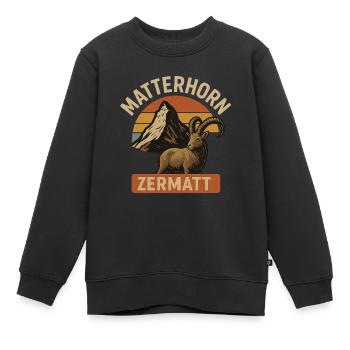 Matterhorn Zermatt Berge Schweiz Alpen Berg - Kinder Premium Organic Sweatshirt - Schwarz - Vorne - AI Model Kid Female (0cm)