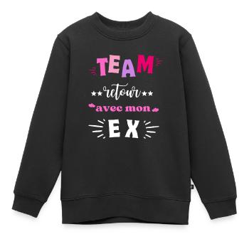 Team Retour avec Mon Ex - Sweat Premium enfant bio - noir - Devant - AI Model Kid Female (0cm)