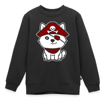 pirate - Sweat Premium enfant bio - noir - Devant - AI Model Kid Female (0cm)