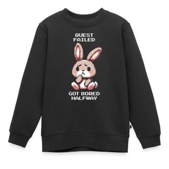 Aufgabe abgebrochen | ADHS Langeweile-Debuff - Kinder Premium Organic Sweatshirt - Schwarz - Vorne - AI Model Kid Female (0cm)