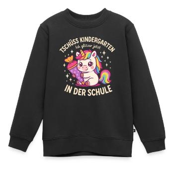 Einhorn Design zum Schulstart - Kinder Premium Organic Sweatshirt - Schwarz - Vorne - AI Model Kid Female (0cm)