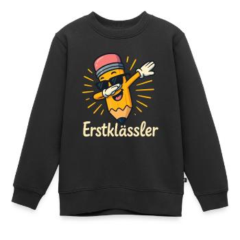 Cooler Erstklässler zum Schulstart - Kinder Premium Organic Sweatshirt - Schwarz - Vorne - AI Model Kid Female (0cm)