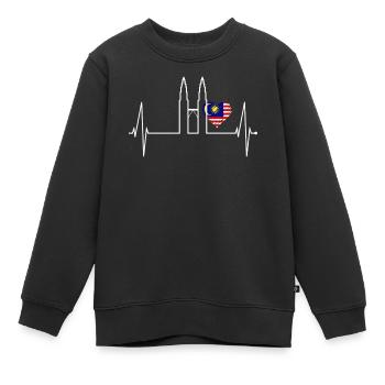 Kuala Lumpur Skyline Herzschlag Malaysia Love KLCC - Kinder Premium Organic Sweatshirt - Schwarz - Vorne - AI Model Kid Female (0cm)