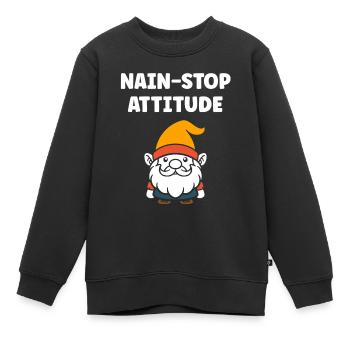 Nain - Sweat Premium enfant bio - noir - Devant - AI Model Kid Female (0cm)