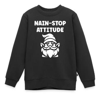 Nain - Sweat Premium enfant bio - noir - Devant - AI Model Kid Female (0cm)