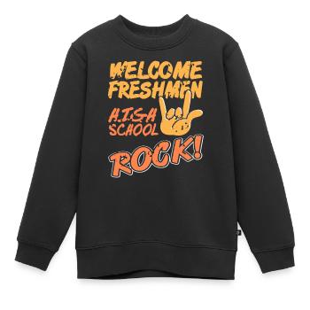 Bienvenue aux étudiants de première année de l’école secondaire Rock Vibes - Sweat Premium enfant bio - noir - Devant - AI Model Kid Female (0cm)
