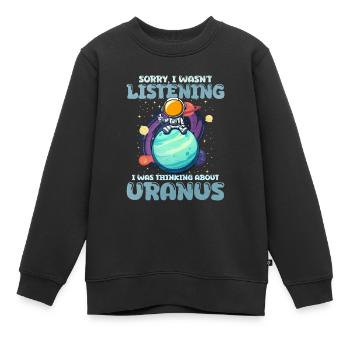 Uranus - Kinder Premium Organic Sweatshirt - Schwarz - Vorne - AI Model Kid Female (0cm)