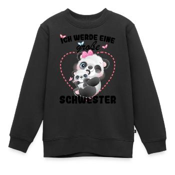Nachwuchs Verkünden Ich Werde Große Schwester 2026 - Kinder Premium Organic Sweatshirt - Schwarz - Vorne - AI Model Kid Female (0cm)