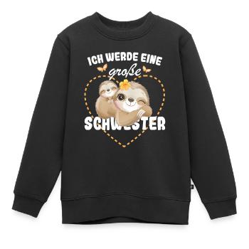 Annonce de la progéniture Je vais être une grande sœur en 2026 - Sweat Premium enfant bio - noir - Devant - AI Model Kid Female (0cm)