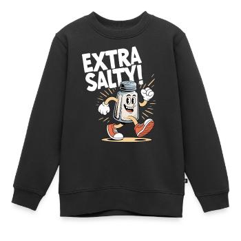 Drôle Extra Salé - Sweat Premium enfant bio - noir - Devant - AI Model Kid Female (0cm)