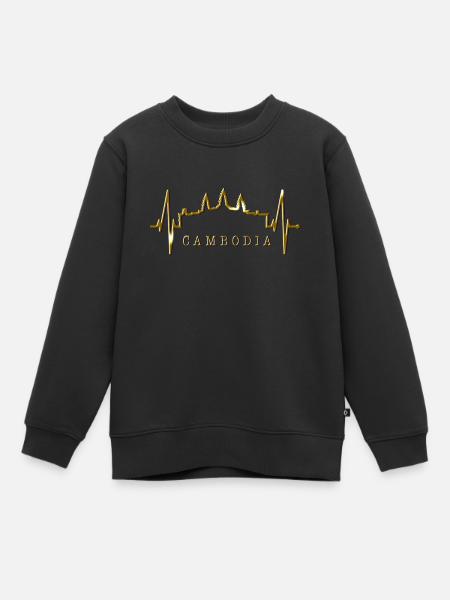 Cambodia Skyline Heartbeat Siem Raep Angkor Wat - Sweat Premium enfant bio - noir