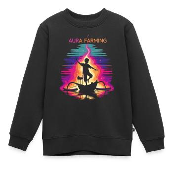 Aura Farming Traditioneller Tanz - Kinder Premium Organic Sweatshirt - Schwarz - Vorne - AI Model Kid Female (0cm)