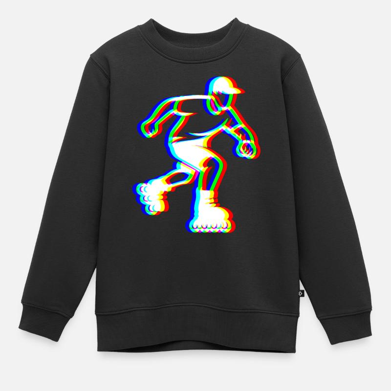 Skater Glitch – Balade Cool - Sweat Premium enfant bio - noir