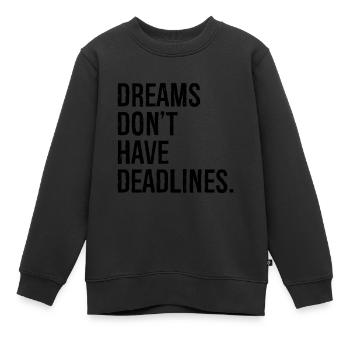 Les rêves n’ont pas de date limite - Sweat Premium enfant bio - noir - Devant - AI Model Kid Female (0cm)