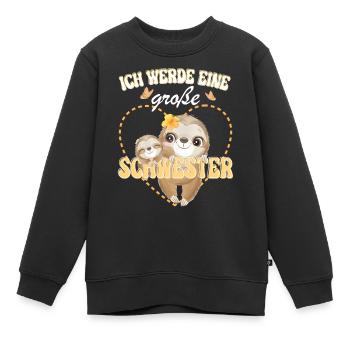 Nachwuchs Verkünden Ich Werde Große Schwester 2026 - Kinder Premium Organic Sweatshirt - Schwarz - Vorne - AI Model Kid Female (0cm)