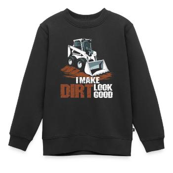 Opérateur de chargeuse compacte Chargeuse compacte - Sweat Premium enfant bio - noir - Devant - AI Model Kid Female (0cm)