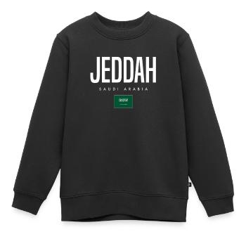 Djeddah, Arabie saoudite - Sweat Premium enfant bio - noir - Devant - AI Model Kid Female (0cm)
