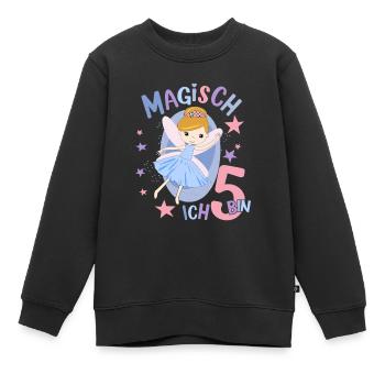 Geburtstagsshirt 5 Jahre Mädchen 5. Geburtstag Fee - Kinder Premium Organic Sweatshirt - Schwarz - Vorne - AI Model Kid Female (0cm)