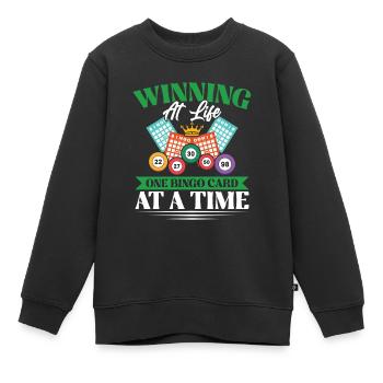 Bingo Bingo Soirée Bingo Carte Bingo Joueur - Sweat Premium enfant bio - noir - Devant - AI Model Kid Female (0cm)