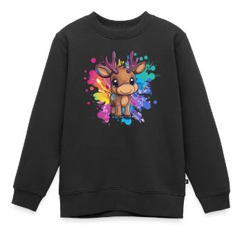 Fauve sur l’explosion de couleurs - Sweat Premium enfant bio - noir - Devant - AI Model Kid Female (0cm)