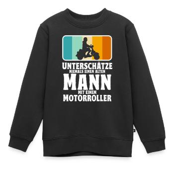 Rollerfahrer Geschenke Motorroller Scooter - Kinder Premium Organic Sweatshirt - Schwarz - Vorne - AI Model Kid Female (0cm)