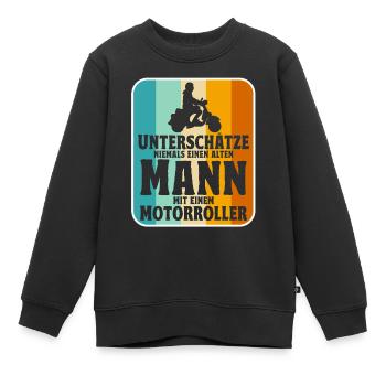 Rollerfahrer Geschenke Motorroller Scooter - Kinder Premium Organic Sweatshirt - Schwarz - Vorne - AI Model Kid Female (0cm)