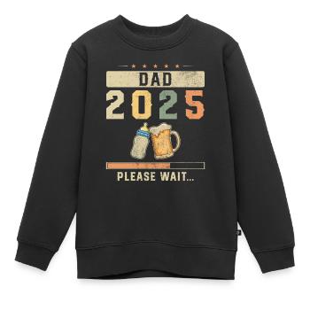 Papa 2025 Schwangerschaftsankündigung werdender Papa - Kinder Premium Organic Sweatshirt - Schwarz - Vorne - AI Model Kid Female (0cm)