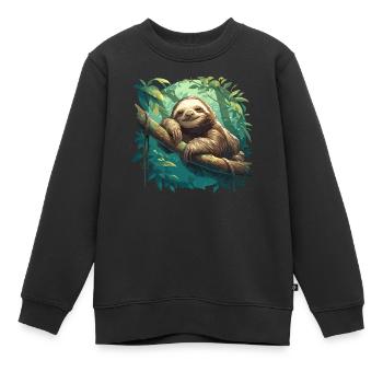 Faultiere Faultier - Kinder Premium Organic Sweatshirt - Schwarz - Vorne - AI Model Kid Female (0cm)