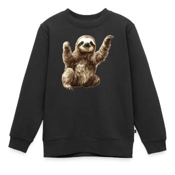 Faultiere Faultier - Kinder Premium Organic Sweatshirt - Schwarz - Vorne - AI Model Kid Female (0cm)