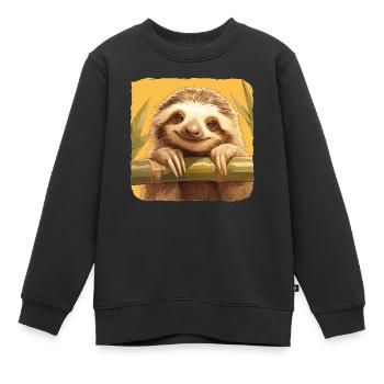 Faultiere Faultier - Kinder Premium Organic Sweatshirt - Schwarz - Vorne - AI Model Kid Female (0cm)