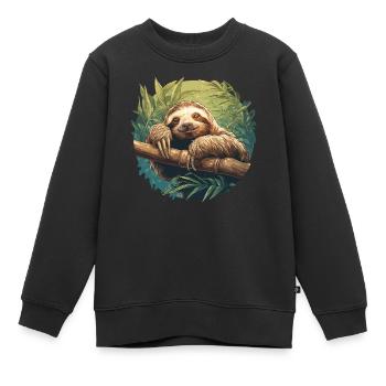 Faultiere Faultier - Kinder Premium Organic Sweatshirt - Schwarz - Vorne - AI Model Kid Female (0cm)