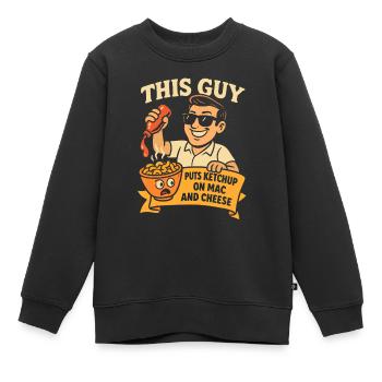 Dieser Typ macht Ketchup auf Mac und Käse - Kinder Premium Organic Sweatshirt - Schwarz - Vorne - AI Model Kid Female (0cm)