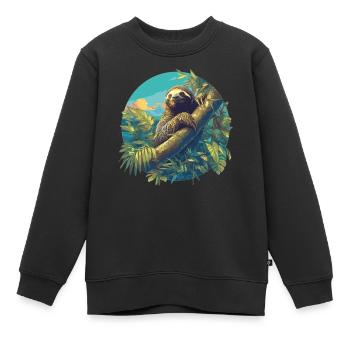 Faultiere Faultier - Kinder Premium Organic Sweatshirt - Schwarz - Vorne - AI Model Kid Female (0cm)