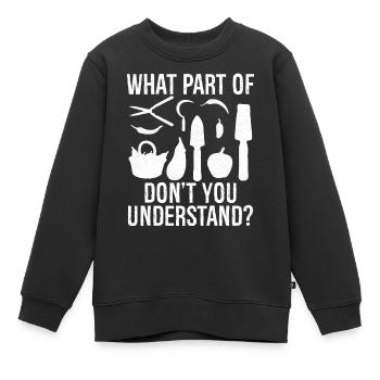 quelle partie de ne comprenez-vous pas - Sweat Premium enfant bio - noir - Devant - AI Model Kid Female (0cm)