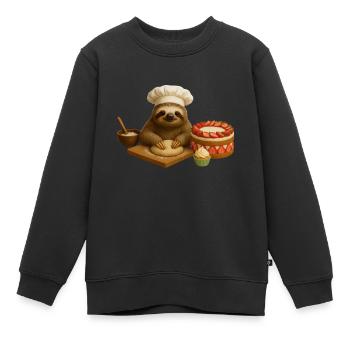 Cuisson des paresseux - Sweat Premium enfant bio - noir - Devant - AI Model Kid Female (0cm)