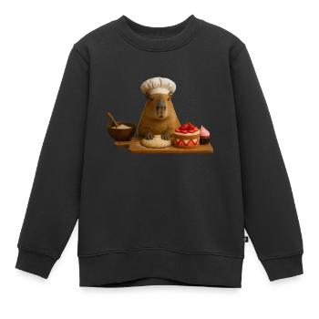 Cuisson du capybara - Sweat Premium enfant bio - noir - Devant - AI Model Kid Female (0cm)
