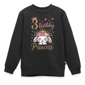 3rd Birthday Princess Bunny T-Shirt - Kids Premium Organic Sweatshirt - black - Front - AI Model Kid Female (0cm)